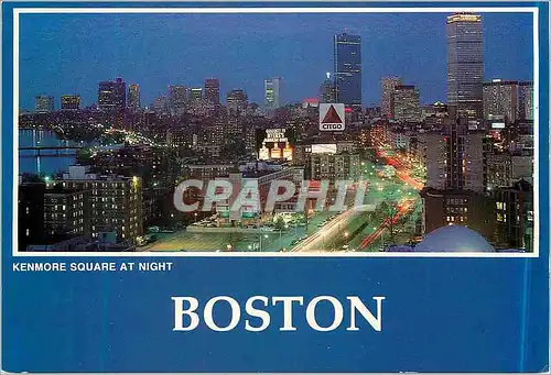 Moderne Karte Kenmore Square at Night Boston Massachusetts