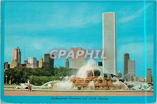 Moderne Karte Buckingham Fountain and North Skyline Chicago