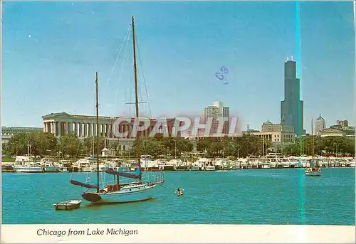 Moderne Karte Chicago from Lake MIchigan