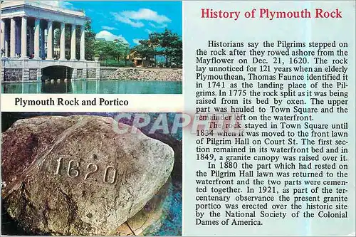 Cartes postales moderne Plymouth Rock and Portico