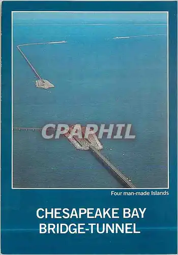Moderne Karte Four Man Made Islands Chesapeake Bay Bridge Tunnel Connecting Virginia Beach and Virginia's East