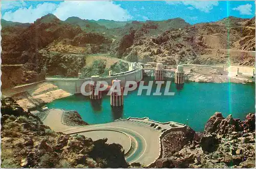 Moderne Karte Upstream Face of Hoover Dam This View from Arizona Side