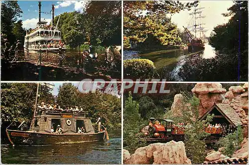 Cartes postales moderne Frontierland Mickey Train Bateau