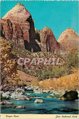 Moderne Karte Virgin River Zion National Park Utah East Temple