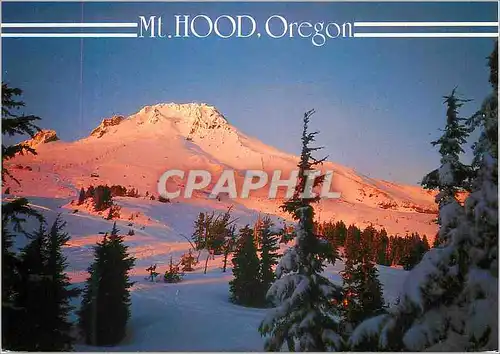 Moderne Karte MT Hood Oregon Beautiful Alpenglow on the  tallest Peak in Oregon