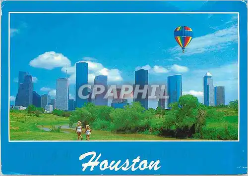 Moderne Karte Houston A Colorful Balloon Adds Special Beauty to Houston's Superb Skyline and to a Childes Joyo