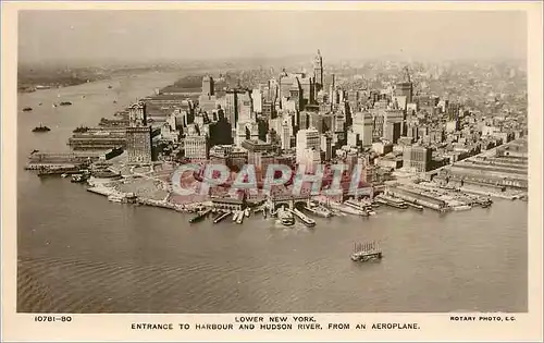 Cartes postales Lower New York Entrance to Harbour and Hudson River From an Aeroplane