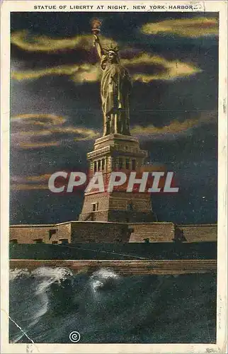 Cartes postales State of Liberty at Night New York Harbor
