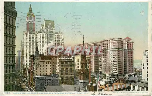 Cartes postales Singer City Investing and Hudson Terminal Building New York