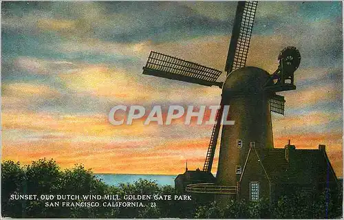 Ansichtskarte AK Sunset Old Dutch Wind Mill Golden Gate Park San Francisco California Moulin