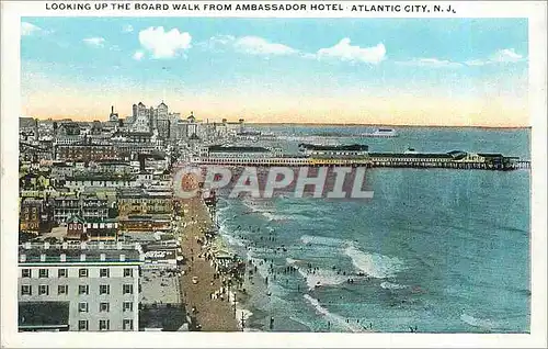Cartes postales Looking Up the Board Walk From Ambassador Hotel Atlantic City NJ