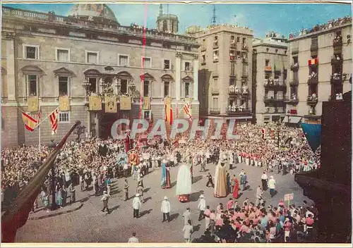 Cartes postales moderne Barcelona Folklore a la Place de San Jaime