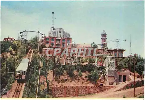 Cartes postales moderne Barcelona Cumbre Del Tibidabo Funiculaire Tramway