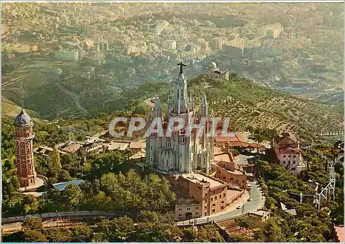 Cartes postales moderne Barcelona Basilique Expiatoire National du Sacre Coeur Vue Aerien