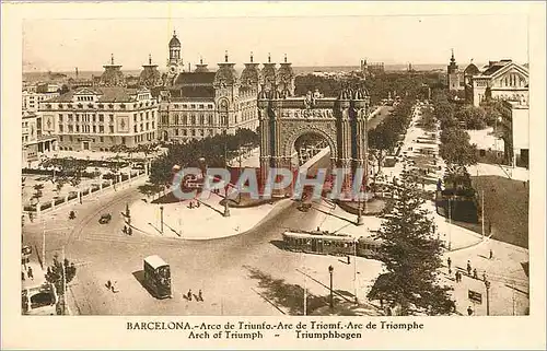 Ansichtskarte AK Barcelona Arc de Triomphe Tramway