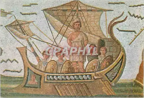 Moderne Karte Ulysse Mosaique du Musee du Bardo