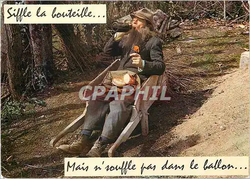Moderne Karte Siffle la Bouteille Mais n'souffle pas dans le Ballon