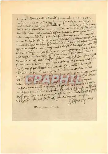 Cartes postales moderne British museum Henry VIII Letter to cardinal Wolsey