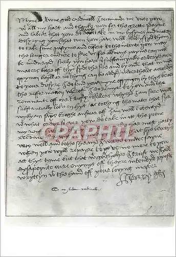 Cartes postales moderne British museum Henry VIII Letter to cardinal Wolsey