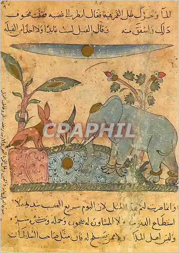 Moderne Karte L'elephant et le Lievre (Fables de Bidpay XIIIS)