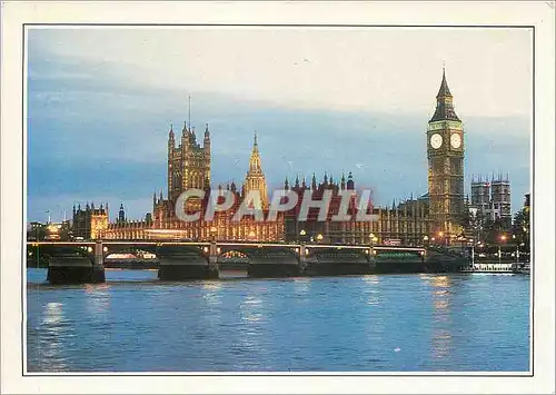 Cartes postales moderne London Beyond Westminster Bridge The Houses of Parliament VictoriaTower and Big Ben