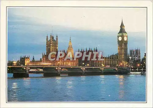 Moderne Karte London Beyond Westminster Bridge The Houses of Parliament VictoriaTower and Big Ben