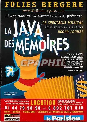 Cartes postales moderne Folies Bergere La Java des Memoires le  Spectacle Musicale