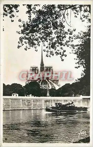 Moderne Karte Paris en Flanant Notre Dame Vue du Quai d'Orleans Bateau