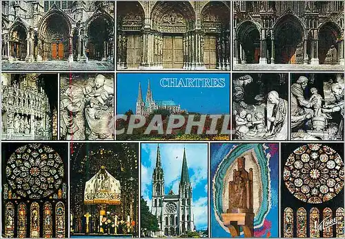 Cartes postales moderne Les Merveilles de Chartres (Eure et Loir) la Cathedrale XII e siecle