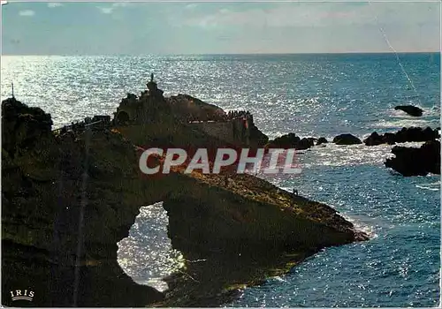 Moderne Karte Biarritz le Rocher de la Vierge et la Roche Percee