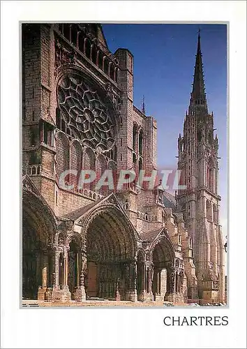 Moderne Karte Chartres Fleche Nord et cote Nord