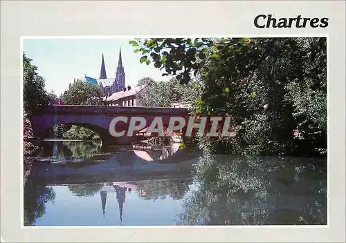 Cartes postales moderne Chartres la Cathedrale et les Bords de l'Eure