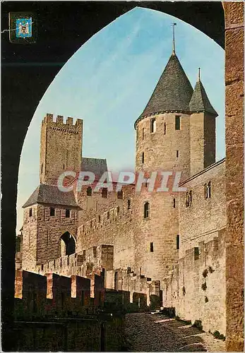 Cartes postales moderne Arts et Couleurs de l'Aude Carcassonne le Chateau la tour de la Justice et l'avant Porte d'Aude