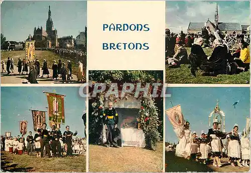 Cartes postales moderne La bretagne en couleurs pardons bretons les pardons de sainte anne d'auray penhors locronan et s