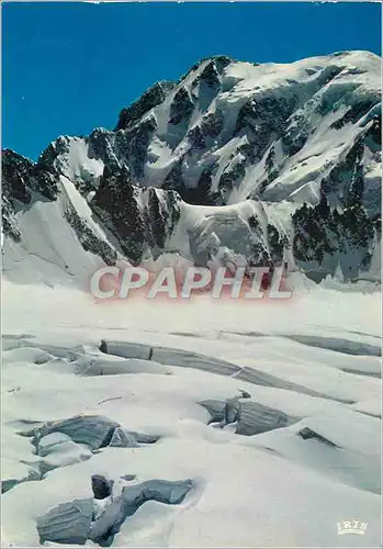 Moderne Karte Massif du mont blanc crevasses du glacier du geant et versant brenva du mont blancs