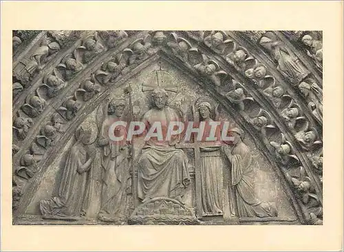 Moderne Karte Portail de jugement dernier detail du tympan Notre Dame de Paris
