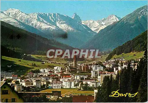 Cartes postales moderne Davos (1560 m) gegen piz ela tinzenhorn und piz mitgel