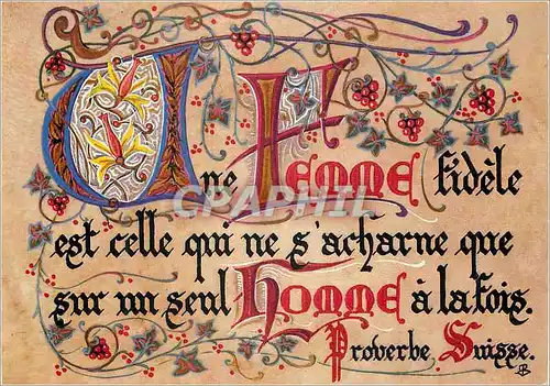 Cartes postales moderne Proverbe enlumines