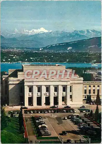 Cartes postales moderne Geneve le palais et le mont blanc (4810 m)