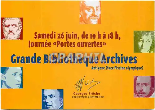 Cartes postales moderne Grand bibliotheque archives Antigone Montpellier Georges Freche