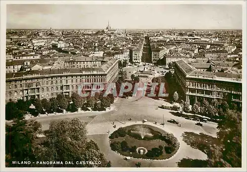 Moderne Karte Milano panorama dal castello