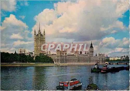 Cartes postales moderne The houses of parliament london Bateaux