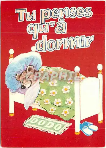 Cartes postales moderne Tu penses qu'a dormir Ours