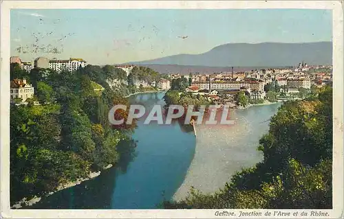 Cartes postales Geneve jonction de l'arve et du rhome