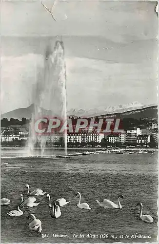 Cartes postales moderne Geneve le jet d'eau (120 m) et le mt blanc