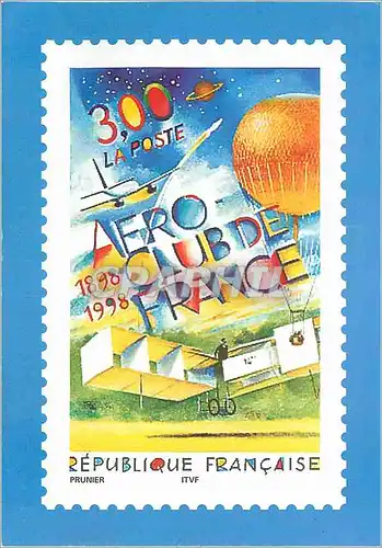 Cartes postales moderne Republique francaise Aero Club de France Avion Aviation