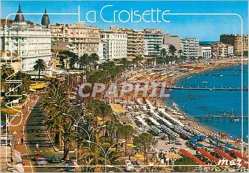 Cartes postales moderne La cote d'azur cannes les palaces de la croisette et la plage