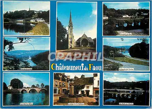 Moderne Karte Chateuneuf du faou (sud finistere)