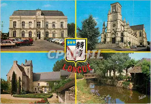Cartes postales moderne Longue (Maine et Loire) l'hotel ville l'eglise N D de la legion d'Honneur la sirotiere (XIV e s)