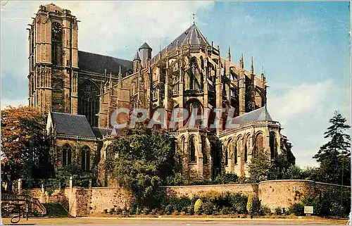Cartes postales moderne Les mans (sarthe) cathedrale st julien haut de la tour 66 m nef romane XIe XII choeur ogival XII